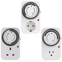 Saklar Timer Siklik 24 Jam Timer Dapur Stopkontak Timer Universal Soket Timer Mekanis 230VAC 3500W 16A Steker UK EU CN US