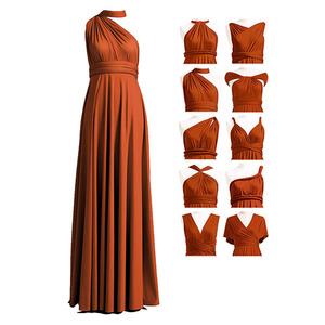 Abito <span class=keywords><strong>da</strong></span> Cerimonia Personalizzato, Ultimi Modelli di <span class=keywords><strong>Vestiti</strong></span> di Alta Qualità, Eleganti Abiti <span class=keywords><strong>da</strong></span> Sera Arancione Bruciato <span class=keywords><strong>per</strong></span> Donne - Product Image 1