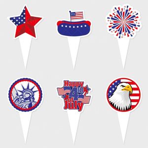 Happy 4th of July America Flag Pattern Cupcake Box Independence Day Festival Party <b>Decoration</b> <b>Supplies</b> <b>Cake</b> Topper Wholesale - Product Image 2