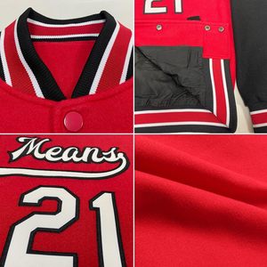 Fanscustom Chaquetas de equipo de béisbol personalizadas Varsity Letterman Bomber Uniformes para hombres Mujeres Ropa deportiva juvenil - Product Image 2