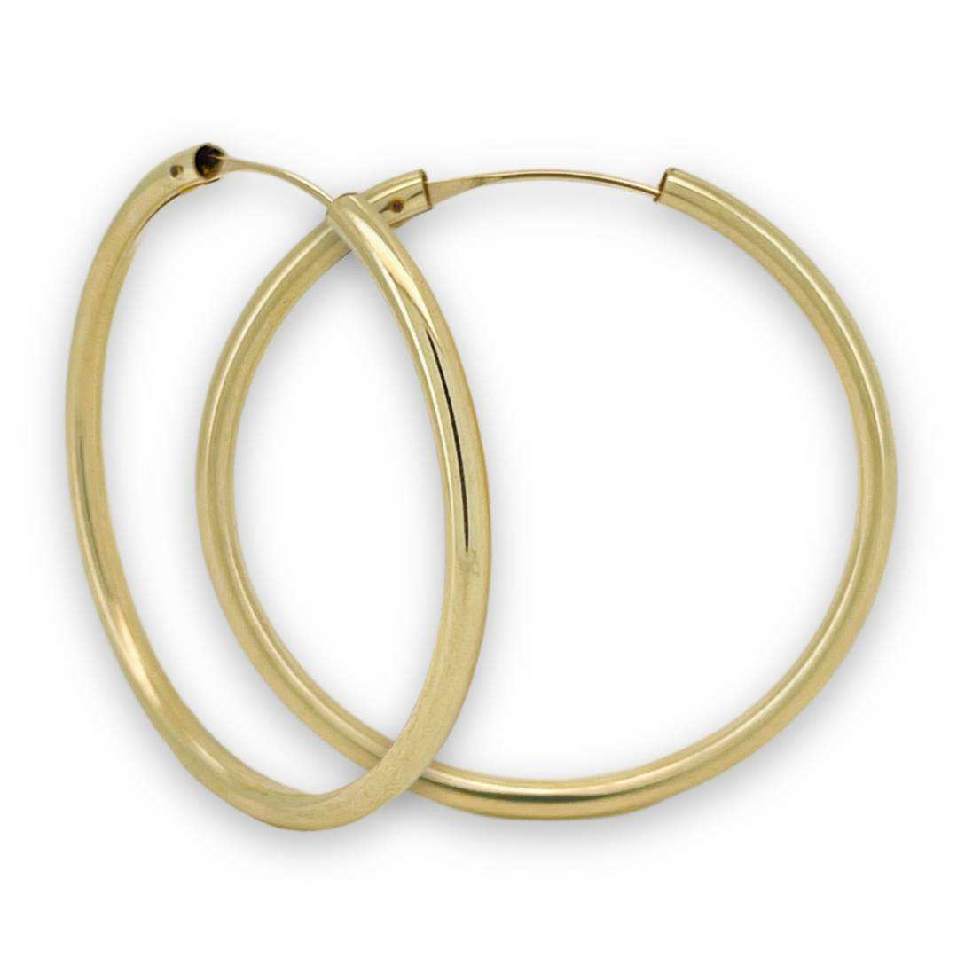 ROUND TUBE HOOP EARRINGS 2X40mm PLAIN