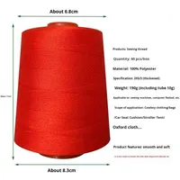 Hilo de Coser de Poliéster 20/3 de 190 g, Engrosado de Tres Capas, Multicolor, para Máquina de Coser y Coser Bolsos