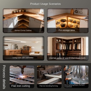 Étagère à épices rotative double couche électroplaquée pour <span class=keywords><strong>coin</strong></span> de <span class=keywords><strong>cuisine</strong></span>, modè<span class=keywords><strong>le</strong></span> UFO Small Monster, avec plateau à cacahuètes - Product Image 3