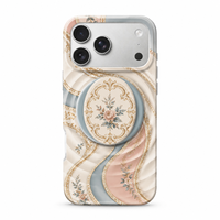 Funda Magnética 2 en 1 para Teléfono con Textura Ondulada 3D de TPU y PC, Sublimable, con Soporte Extraíble, Personalizable con Logotipo y Patrón para iPhone 18 17