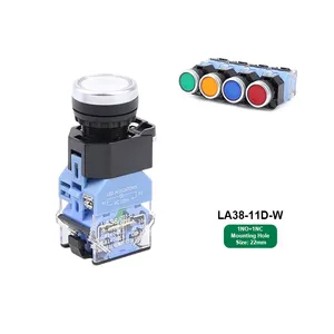 LA38-11D-W Illuminated Spring Return Momentary Latching Self-Reset/Locking Flush Flat Waterproof Emergency Push Button Switch