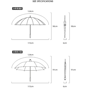 Ombrello a 24 costole grande asta diritta manico lungo a doppio uso per la pioggia solare moderno per la stampa di Logo aziendale ombrello - Product Image 6