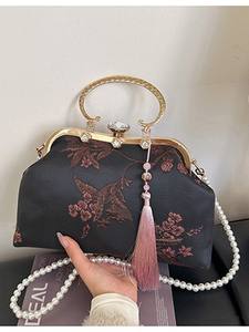 2026新款畅销几何时尚女士中式贝壳珍珠单肩斜挎女包 - Product Image 4