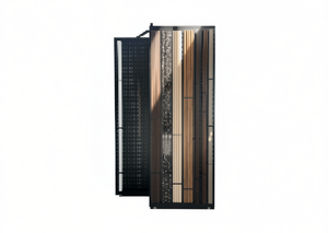 Grid Panel Sliding Cabinet Iron Spray Gray Minimalist Design Storage Closet Interior Door Wood Sliding Door Finished Surface - Product Image 1