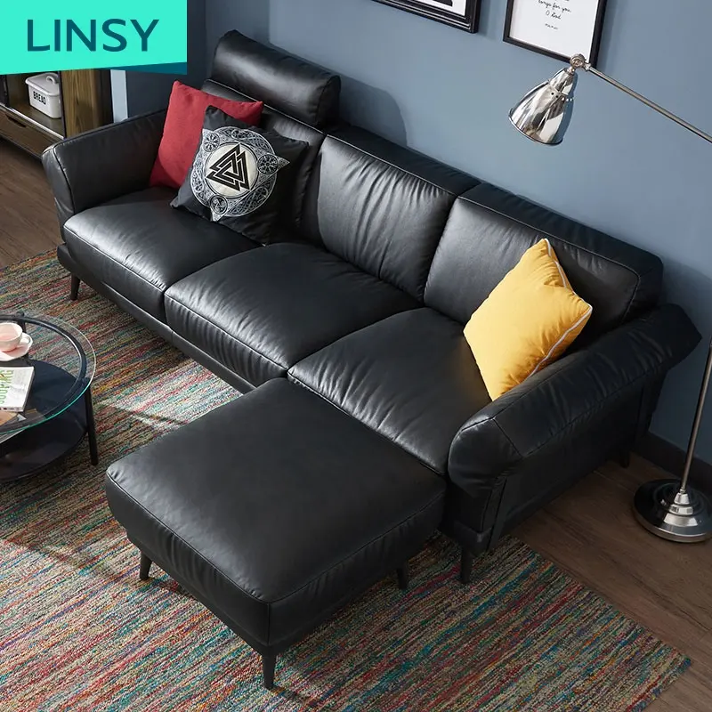 Скандинавская мебель для маленькой квартиры, роскошный кожаный диван для гостиной