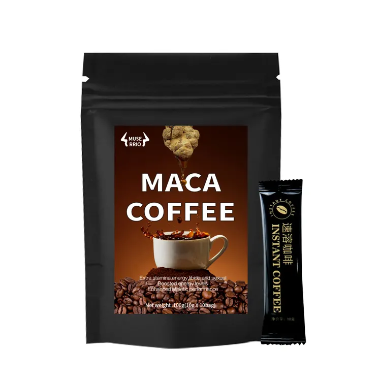 Extracto de azúcar hierbas Maca instantánea fuerte Maca energía café para hombres