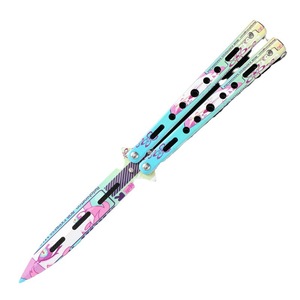 <strong>Butterfly</strong> <strong>Knife</strong> <strong>Trainer</strong> Uncut All-Steel Exercise <strong>Knife</strong> with 3cr13 Stainless Steel Blade for DIY Camping EDC Practice - Product Image 2