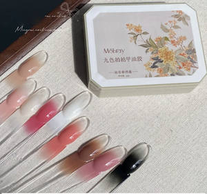 9-Color Nine-Grid UV Nail Polish Pallet 2G Gradient <span class=keywords><strong>Patpat</strong></span> Gel Soak-Off DIY Gel de diseñador francés - Product Image 4