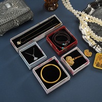 Boîte à bijoux rigide élégante à ouverture centrale magnétique, en carton fait main, personnalisable, pour emballage cadeau