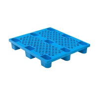 1000*1000*145mm B13 coin fileté 9 pieds pont perforé empilable palettes en plastique à grille à face unique pour entrepôt