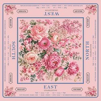 Tapis de Mahjong de Luxe à Motif Floral avec Marqueurs Est/Sud/Ouest/Nord, Base en Caoutchouc Souple Antidérapante, Écologique et Durable pour la Maison