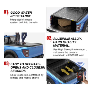 Zolionwil Couvre-caisse de camionnette rétractable motorisé pour <span class=keywords><strong>GMC</strong></span> <span class=keywords><strong>Sierra</strong></span> 1500 5ft 5.8ft 8ft 3500HD 2014-2025 avec benne de 8 pouces - Product Image 4