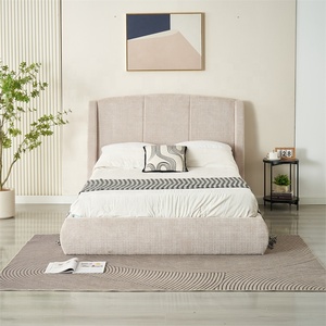 <span class=keywords><strong>Letto</strong></span> matrimoniale in stile italiano, moderno, con struttura imbottita in tessuto, testiera alta e morbidi doghe in legno - Product Image 5