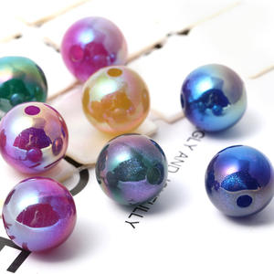 Nouveau produit créatif acrylique couleur unie foncée UV galvanoplastie Quicksand perles rondes en vrac bricolage perles de chaîne de téléphone portable - Product Image 2