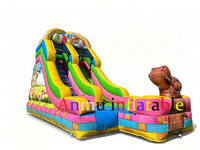 Toboggan gonflable commercial en PVC à double glissière, thème lapin de Pâques et œufs, pour enfants, idéal pour les fêtes de plein air et la location