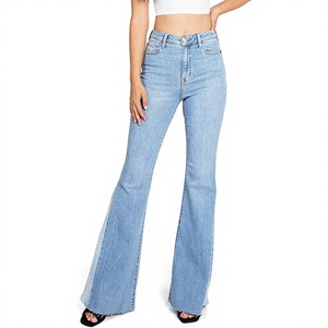 Custom Women's Vintage Blue Wide Leg <b>Denim</b> Jeans High Waist Loose Fit Casual Fashion Pants OEM ODM Wholesale Supplier - Product Image 1