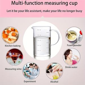 Gobelet doseur en verre <span class=keywords><strong>empilable</strong></span> de 350 ml <span class=keywords><strong>à</strong></span> 1000 ml, gobelet doseur en verre gradué, bécher en verre transparent, usage commercial et domestique - Product Image 5