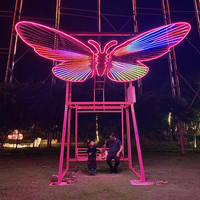 Veilleuse Papillon Lumineuse à Bascule - Construction en Plastique et Métal - Idéale pour Écoles et Parcs d'Attractions - Prix Bas