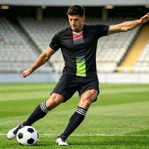 Uniforme de football à dégradé multicolore, maillot de football en mesh respirant, impression de logo personnalisée, kit d'entraînement d'équipe OEM/ODM - Product Image 5