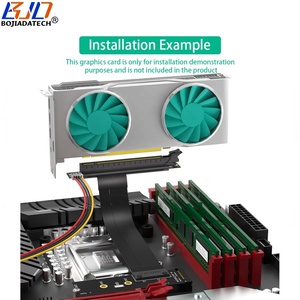 90 gradi pci-e 16X Slot per 2280 <span class=keywords><strong>M</strong></span>. 2 ngff chiave-<span class=keywords><strong>M</strong></span> NVME interfaccia adattatore cavo 8Gbps 19CM verso destra per scheda grafica - Product Image 5
