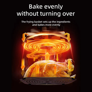 Freidora de Aire de Acero Inoxidable de 12L, Horno Eléctrico de Alta Potencia de 1400W con Pantalla Táctil a Color y 210 ° Asado a Alta Temperatura - Product Image 6