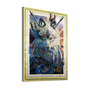 <span class=keywords><strong>Peinture</strong></span> <span class=keywords><strong>diamant</strong></span> <span class=keywords><strong>loup</strong></span> warrior, broderie complète 5D, perles en cristal, forme spéciale, à faire soi-même - Product Image 5