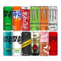 Boissons gazeuses en gros en canettes de 330 ml, diverses boissons fruitées, Pepsi, Sprite, Fanta, Coca-Cola
