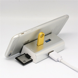 Usb <b>C</b> Multi Function Card Reader <b>Hub</b> Type <b>C</b> Usb 3.0 Aluminum Alloy Phone Stand With Sd Card Slot For Mobile Devices - Product Image 1