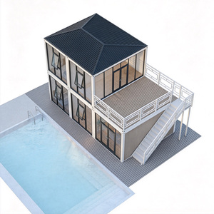 Casa Contenedor Móvil de Fácil Montaje, Estructura de Acero, Diseño de Casa de Campo Prefabricada, Villas con Sala de Estar, Dormitorio <span class=keywords><strong>y</strong></span> Baño - Product Image 4