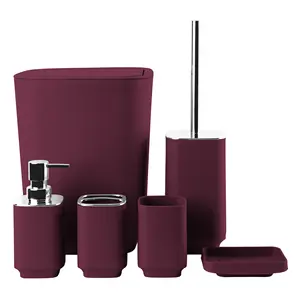 European-inspired Minimalist Bathroom Set 6-piece Electroplating Reusable Trash Can Mouthwash Cup Brush Holder Soap Box