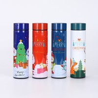 Nouvelle Tasse Thermos à Isolation Sous Vide en Acier Inoxydable 201 avec Motif de Noël, Affichage LED de Température, Commande Tactile, Maintien Thermique 6-12 Heures
