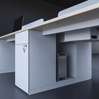 Bureau moderne convertible pour 4 personnes Bureau de travail Personnel commercial Mobilier de cabine informatique en MFC pour hôpitaux