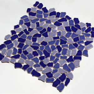 305*305Mm Bán Buôn Đỏ Không Thường Xuyên Sỏi Đá Gốm Khảm Phật Sơn Hiện Đại Tường Lát Mảnh Gạch Cho Khách Sạn Nội Thất Tường - Product Image 3