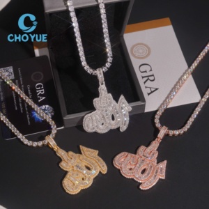 สร้อยคอจี้เงินแท้ 925 ประดับเพชรโมอิสซาไนต์ VVS D ระดับพรีเมียมจากโรงงานโดยตรง สไตล์ฮิปฮอป ผ่านการทดสอบเพชร - Product Image 3