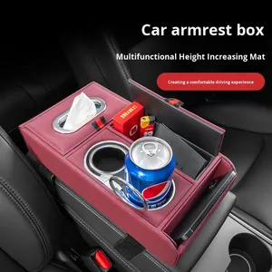 हाइफ FSJ-07 क्रॉस-बॉर्डर लेदर कार आर्मरेस्ट बॉक्स उच्च अंत भंडारण कप धारक फोन धारक फोन धारक - Product Image 2