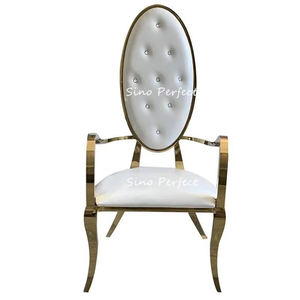 Hot Selling Stainless Steel Gold White Leather Outdoor Banquet <b>Restaurant</b> Dining <b>Chair</b> Wedding <b>Chairs</b> <b>Sale</b> Wed Events - Product Image 1