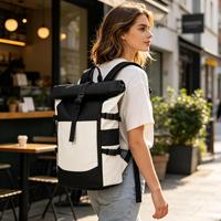 Sac à dos Roll Top Techwear personnalisé avec logo, extensible, étanche, pour ordinateur portable 15,6 pouces, idéal pour les trajets urbains, vente en gros OEM