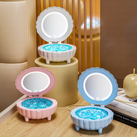 Lampes de table en forme de coquillage, lampes de chevet rêveuses pour chambre à coucher, enceintes Bluetooth portables, machine à bruit blanc pour le sommeil avec miroir de maquillage