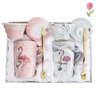 Tasse en céramique marbrée de Style nordique, tasse en céramique avec impression dorée de luxe, cadeau de mariage pour Couple, 400ml