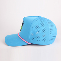 Gorra Deportiva de Alta Calidad, Impermeable, con Corte Láser Perforado, Personalizada, de 5 Paneles, de Secado Rápido, Ajustable para Exteriores