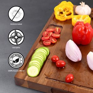 Acacia Wood Cutting Board for Kitchen Reversible Large Wooden Kitchen Chopping Boards Cheese Board for Meat and Vegetables - Product Image 5
