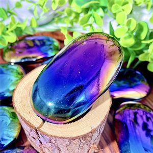 Décoration en cristal d'obsidienne noire, pierre brute naturelle avec technique d'électroplaqué pour la lithothérapie et la décoration intérieure - Product Image 2