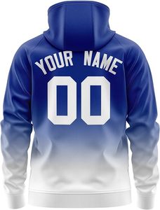 Custom Sublimation Gradient <b>Zip</b> <b>up</b> Vintage Corduroy Autumn Hoodie Blue <b>White</b> Ombre Team Sports Wear Embroidered for Men Women - Product Image 2