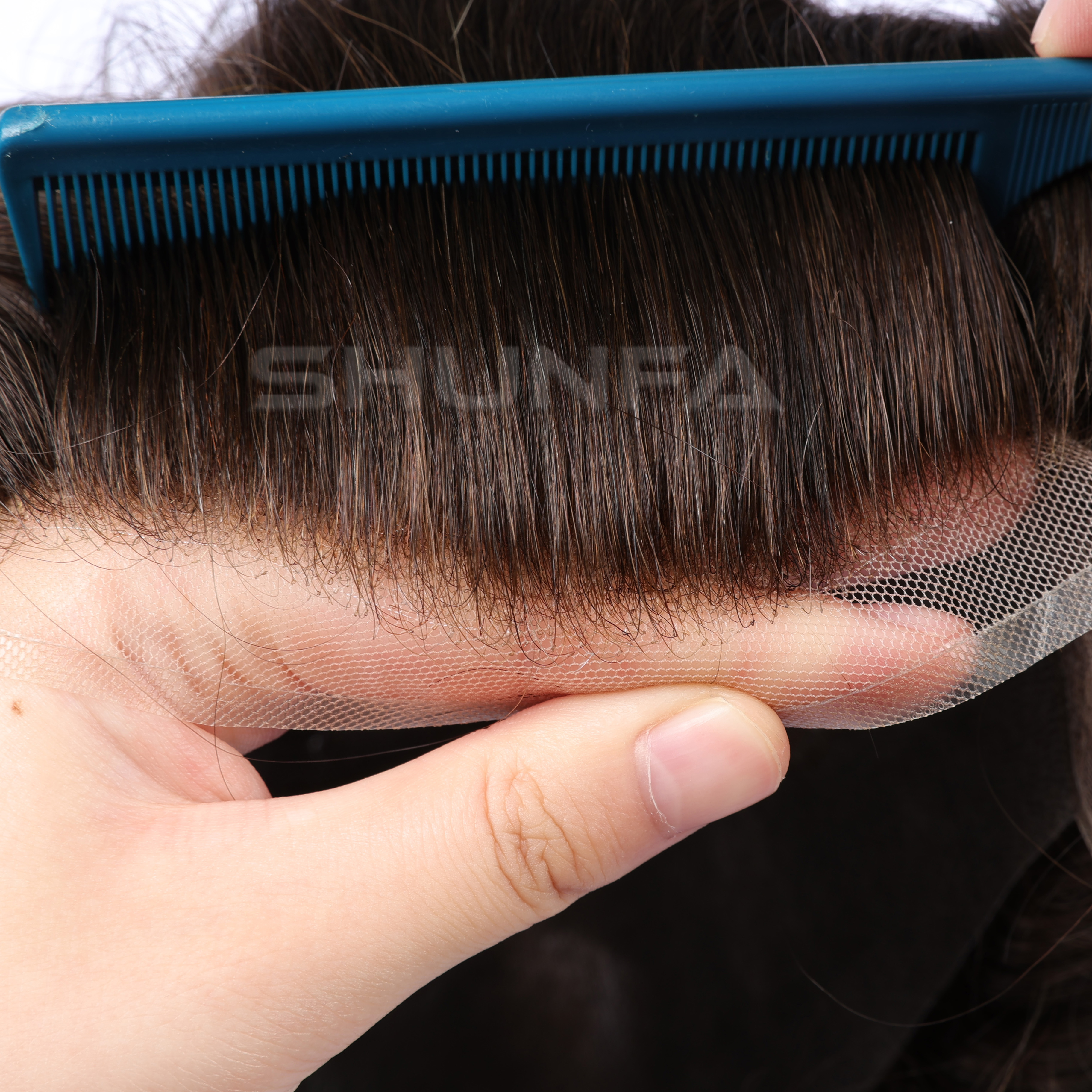 Легкая Плотность Супер естественная линия волос Q6 кружева с pu toupee
