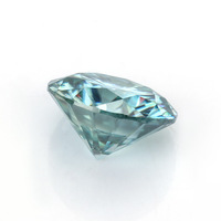 Pierres précieuses en vrac de moissanite de couleur bleue, taille brillant rond, type diamant, 3mm~6mm