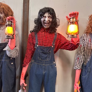 Figurine animatronique statique de tueur sous la pluie, lanterne effrayante, accessoire de zombie sanglant, pour maison hantée intérieure, centre commercial, étanche - Product Image 6